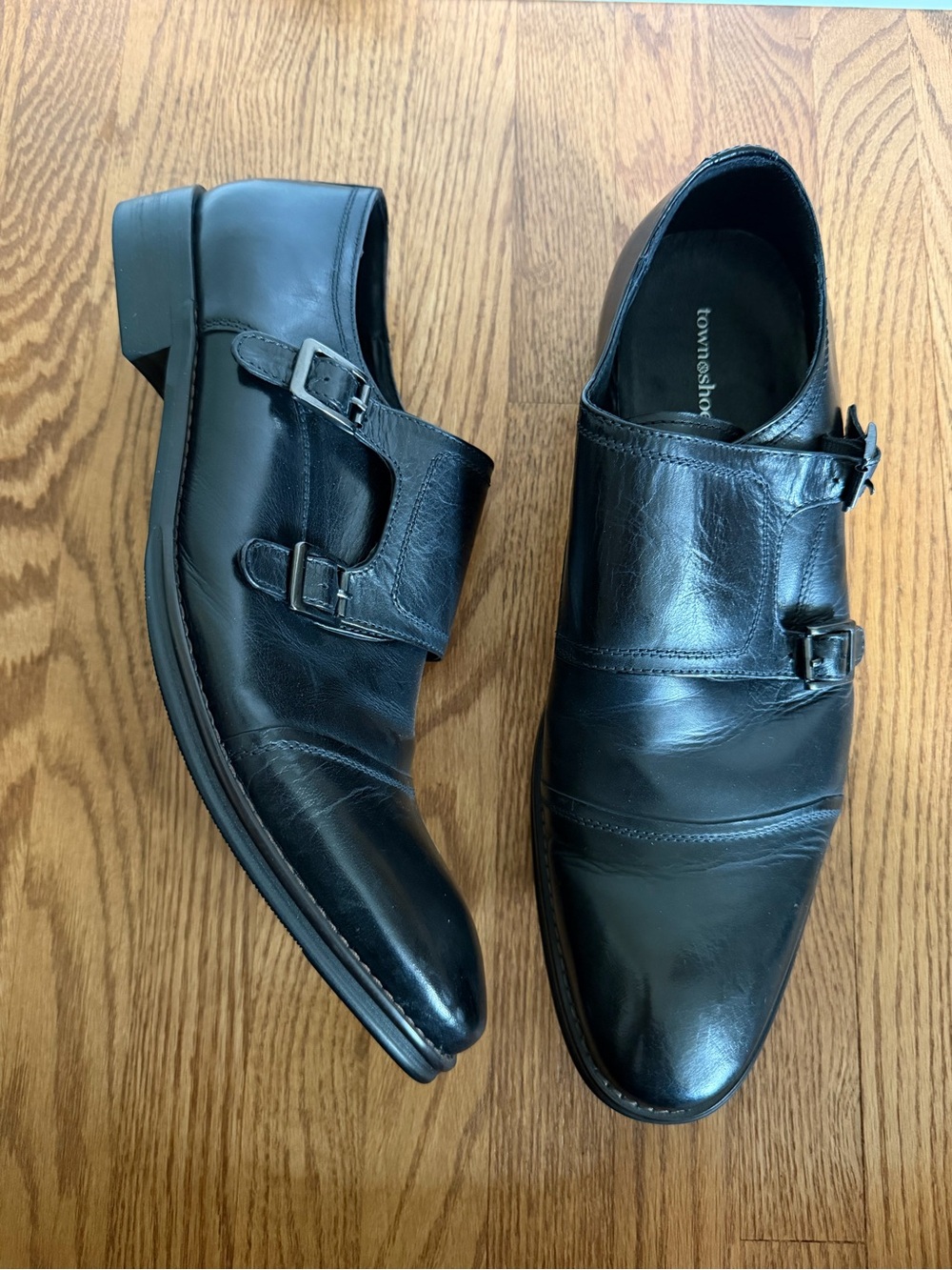 Classic Black Double Monk Strap Men’s Dress Shoes